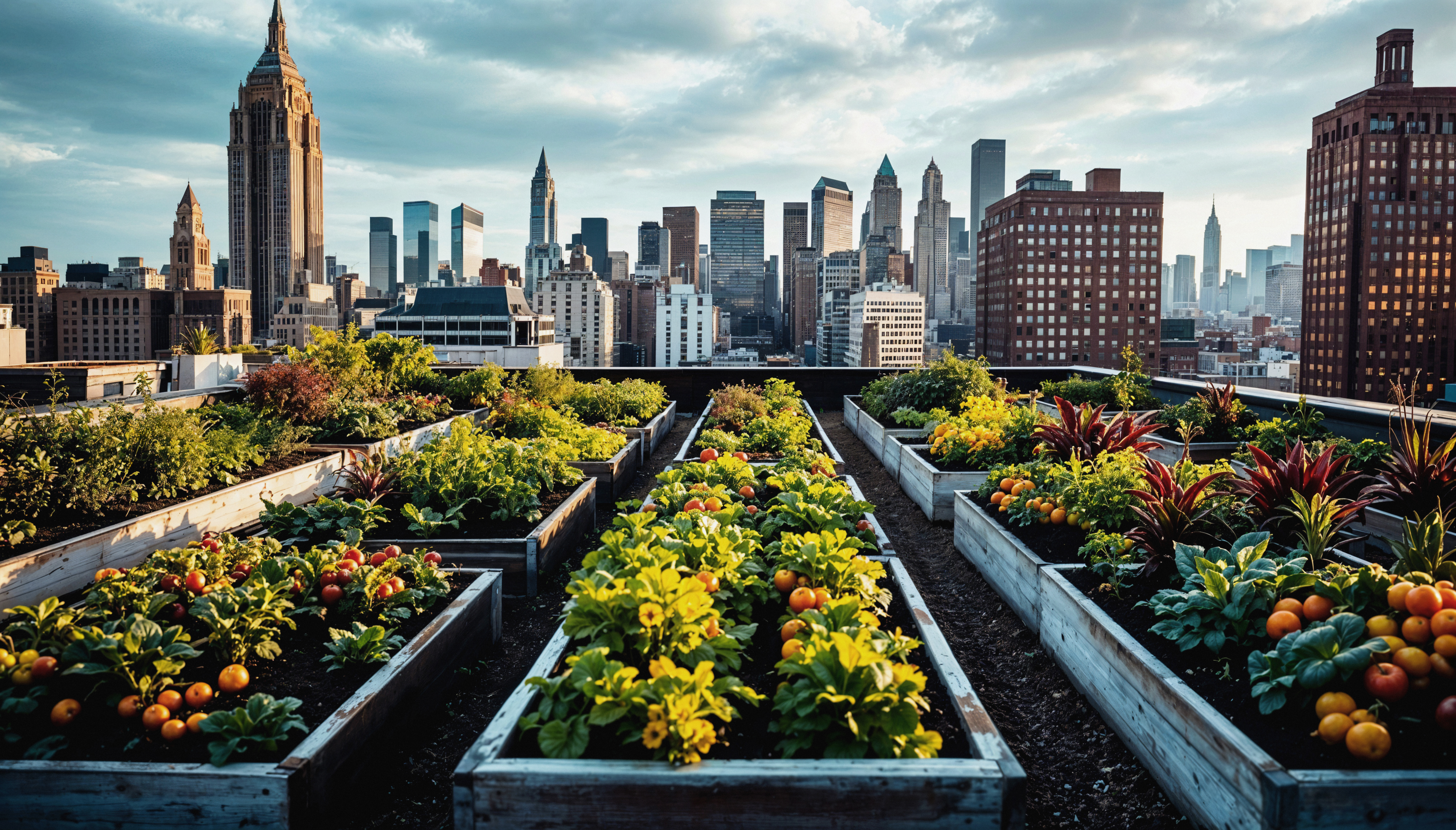 Urban rooftop garden