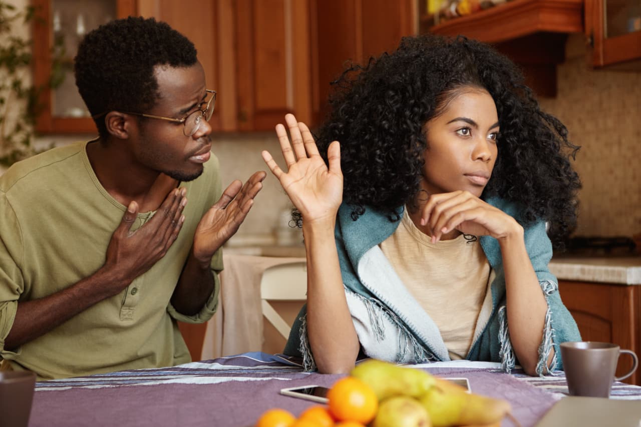 couples having a conversation